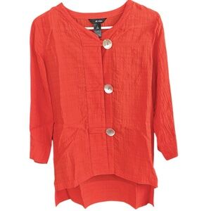 NWOT Ali Miles High Low Hem Top Poppy Size Small